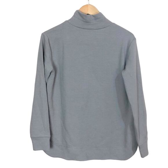 Organic-Cotton Ribbed Sweatshirt Funnel Neck Front Pocket Size XS - Picture 4 of 7